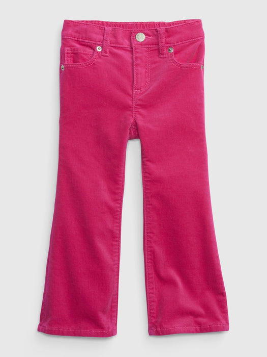 Toddler Velvet Flare Jeans with Washwell - super pink neon