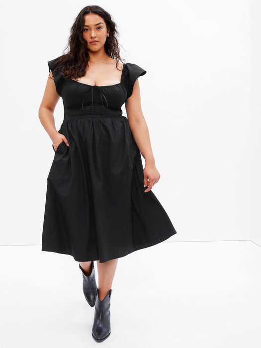 Flutter Sleeve Midi Dress