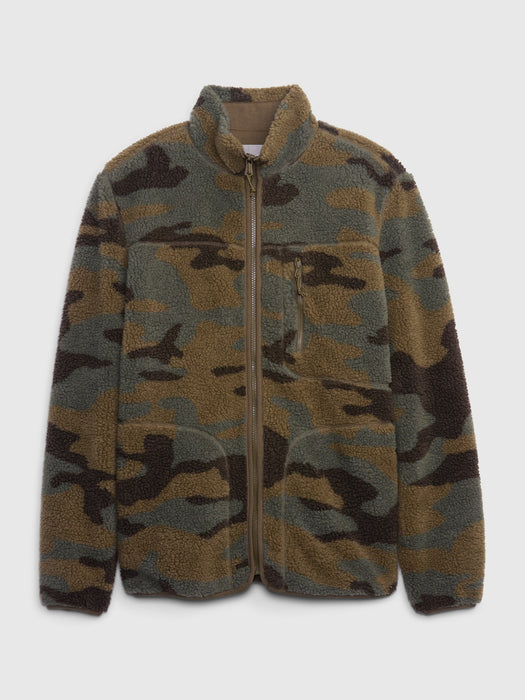 Camo Full-Zip Sherpa Jacket