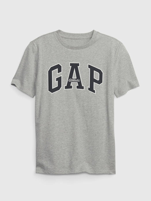 Kids 100% Organic Cotton Gap Logo T-Shirt - light heather grey