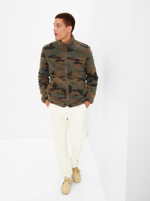 Camo Full-Zip Sherpa Jacket