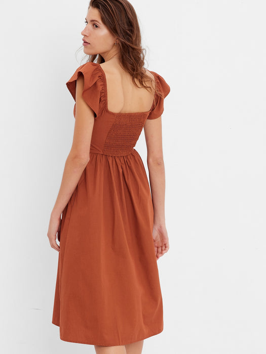 Flutter Sleeve Midi Dress