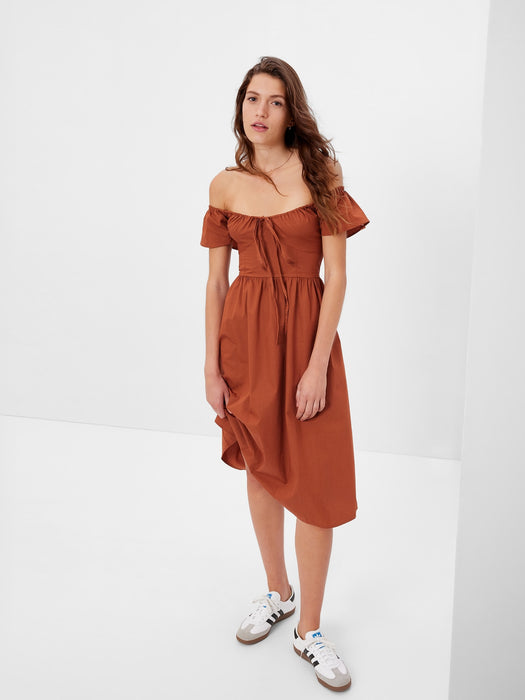 Flutter Sleeve Midi Dress