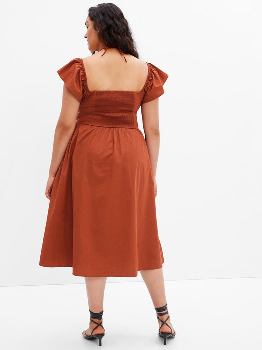 Flutter Sleeve Midi Dress