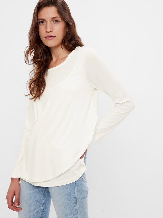 Maternity Crossover Nursing T-Shirt - new off white