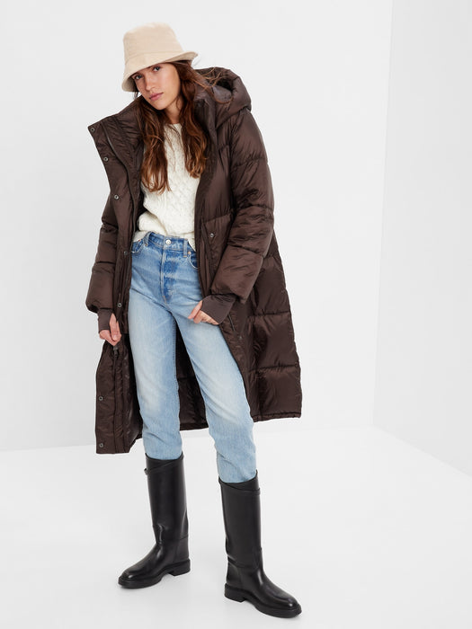 Big Puff Coat - brown noir