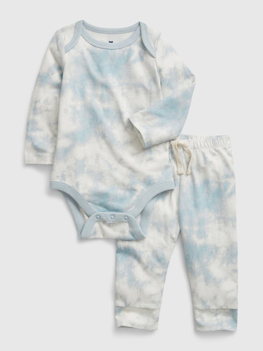 Baby 100% Organic Cotton Mix and Match Graphic Bodysuit Outfit Set - sail blue