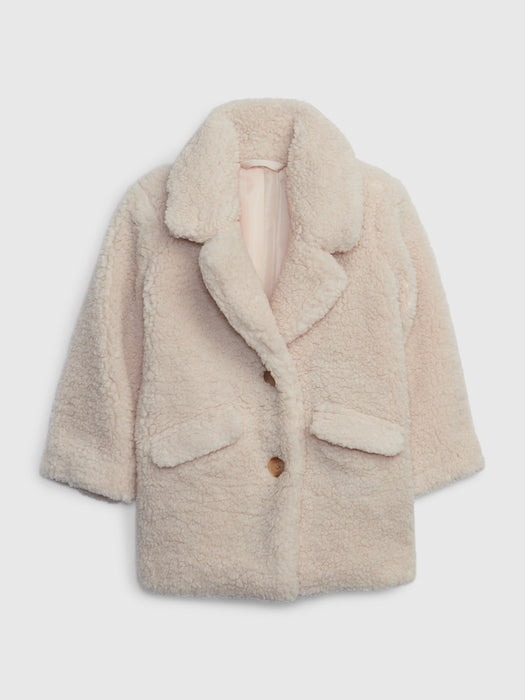 Toddler Sherpa Coat - oyster beige