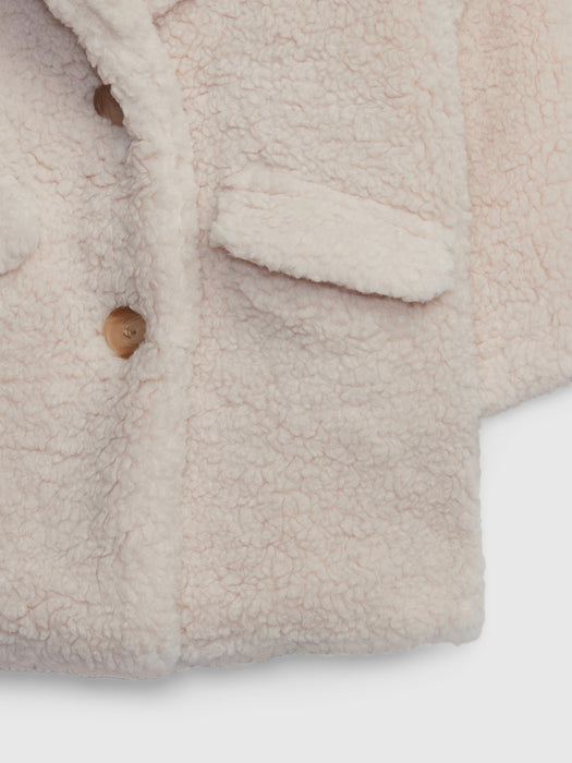 Toddler Sherpa Coat - oyster beige