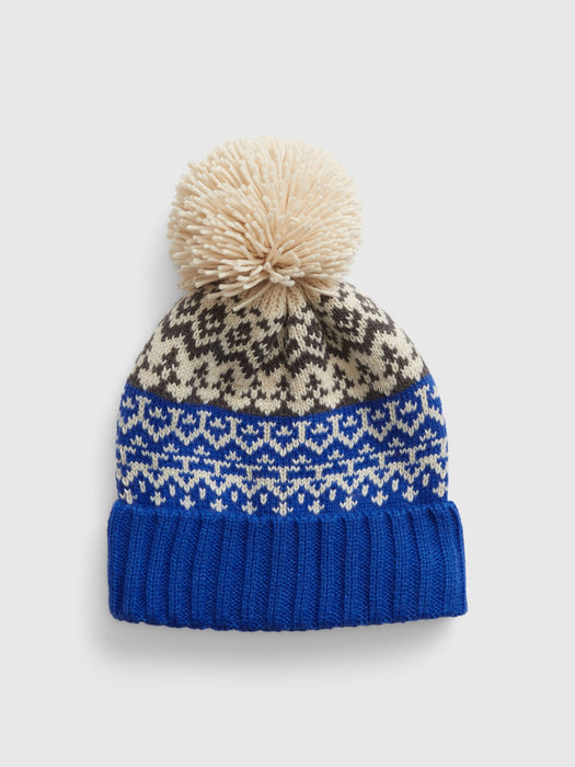 Toddler Fair Isle Pom Beanie - multi