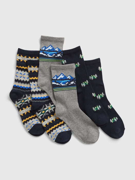 Kids Holiday Crew Socks (3-Pack) - multi