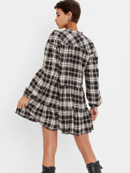 Plaid Tiered Mini Dress