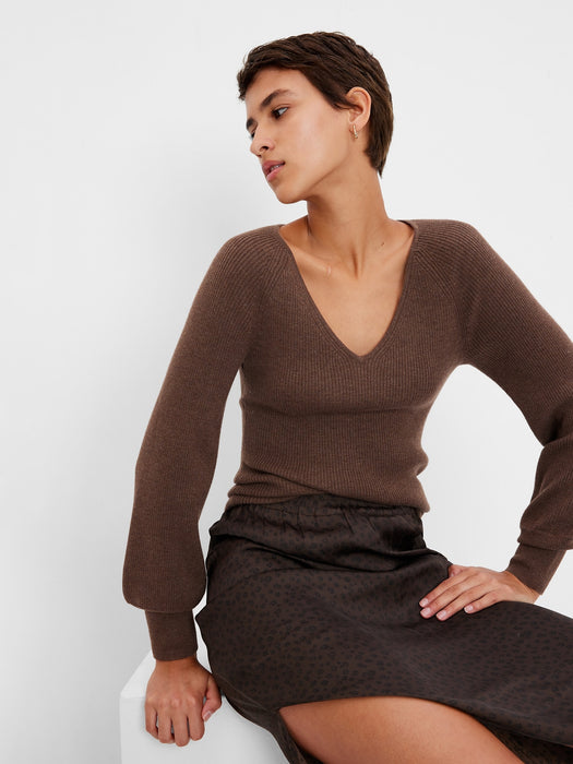 Wool-Blend Rib Sweater