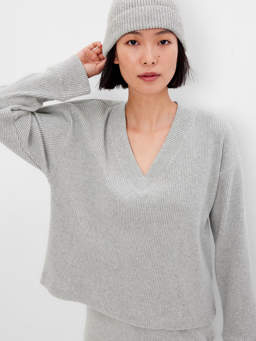 Cozy Rib Top - heather grey