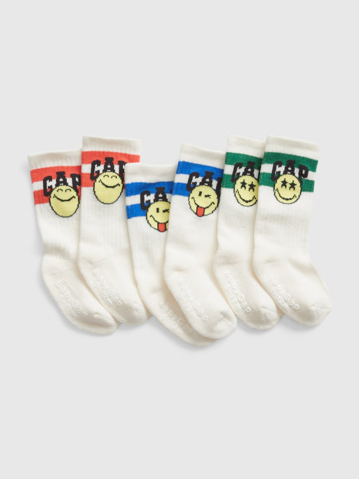 Gap &#215 SmileyWorld&#174 Baby Crew Socks (3-Pack) - new off white