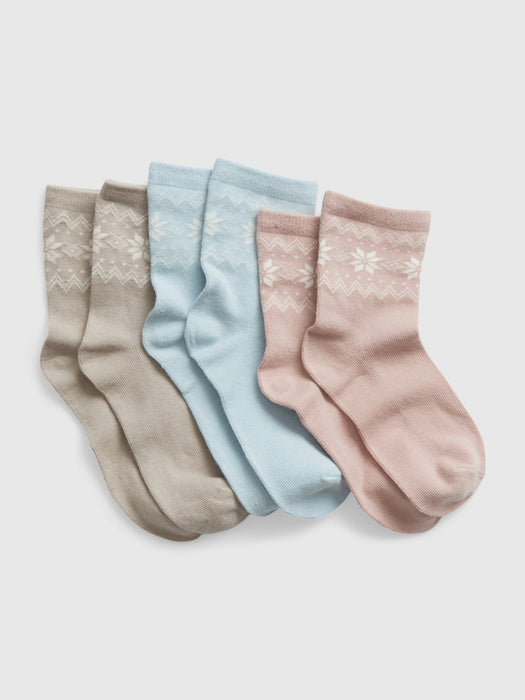 Kids Fair Isle Crew Socks (3-Pack) - multi