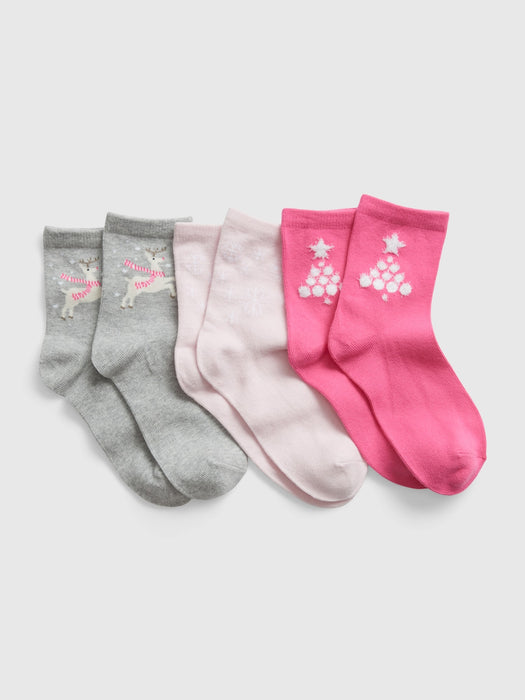 Kids Holiday Crew Socks (3-Pack) - multi