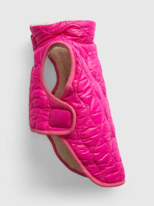 Puffer Dog Jacket - super neon pink