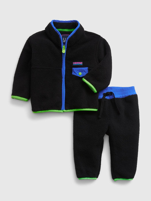 Baby Arctic Fleece Mockneck Outfit Set - true black