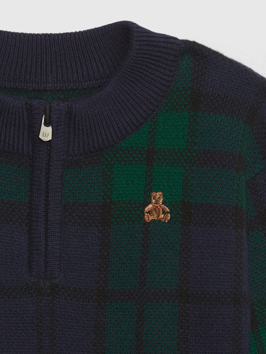 Baby Plaid Sweater - green pine