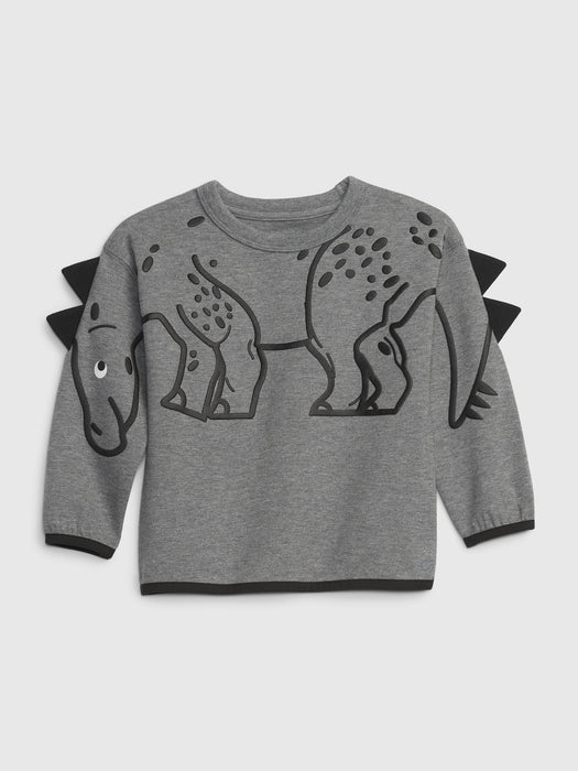 GapFit Toddler Fit Tech 3D Dino Sweatshirt - grey heather