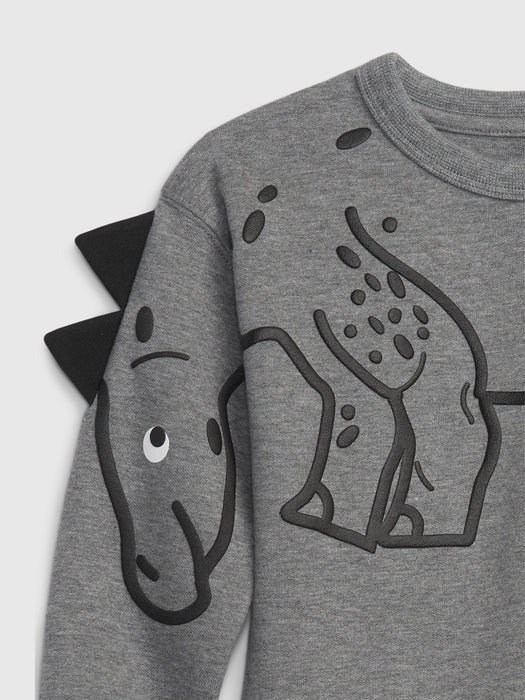 GapFit Toddler Fit Tech 3D Dino Sweatshirt - grey heather