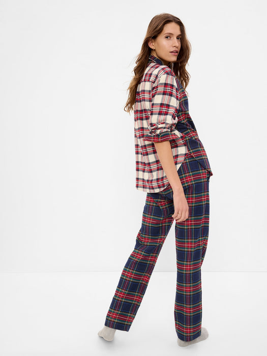 Flannel PJ Set - red & navy blue cocktail plaid