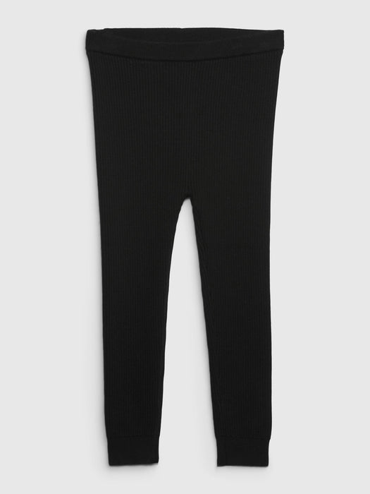 Toddler Rib Sweater Leggings - black