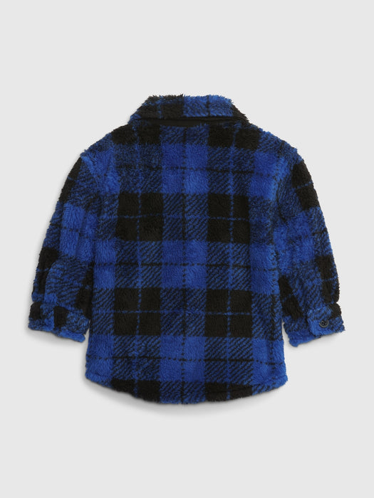 Baby Plaid Sherpa Shirt Jacket