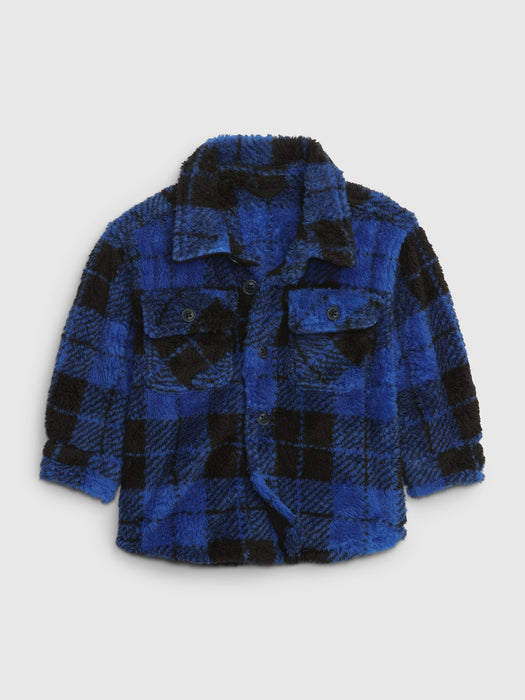 Baby Plaid Sherpa Shirt Jacket