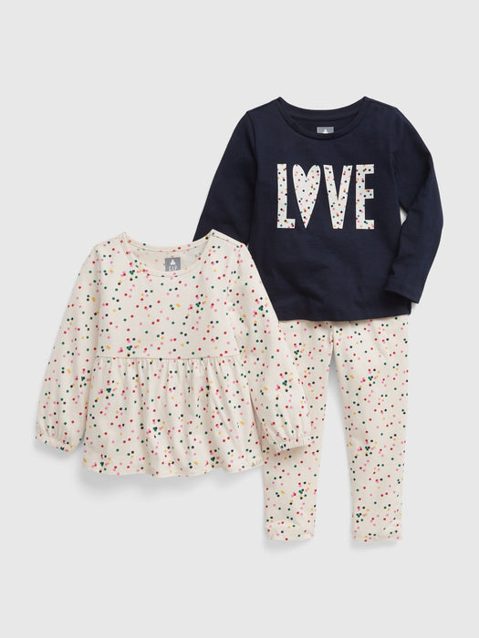 Toddler Organic Cotton Mix and Match 3-Piece Outfit Set