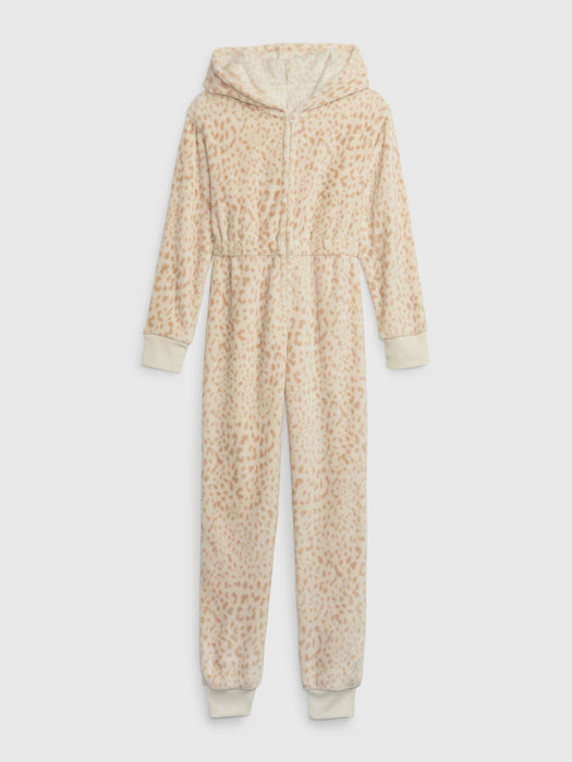 Kids Leopard PJ One-Piece - birch leopard