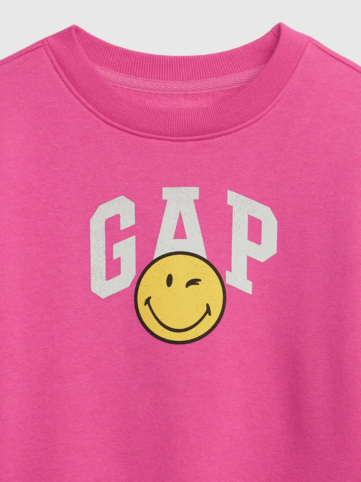 Gap &#215 SmileyWorld&#174 Toddler Sweatshirt Dress - super pink neon