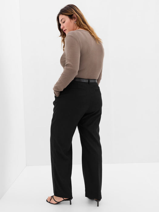 High Rise Pleated Trousers - black