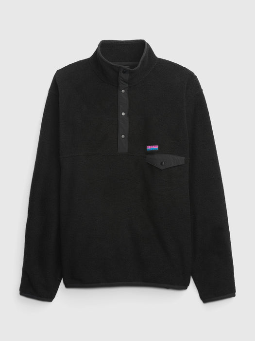 Arctic Fleece Mockneck Pullover - true black