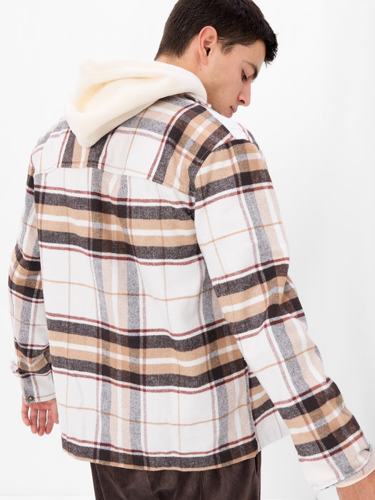 Plaid Overshirt - brown plaid