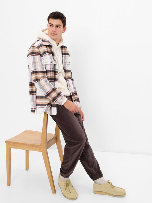 Plaid Overshirt - brown plaid