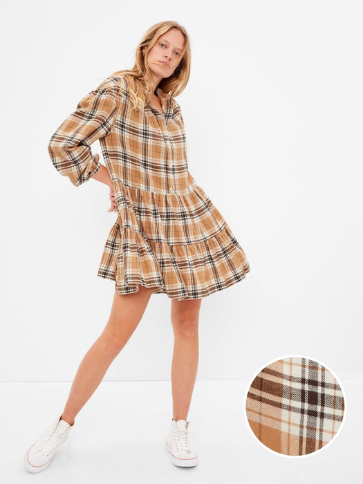 Plaid Tiered Mini Dress