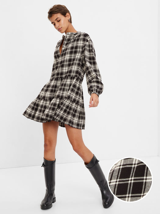 Plaid Tiered Mini Dress