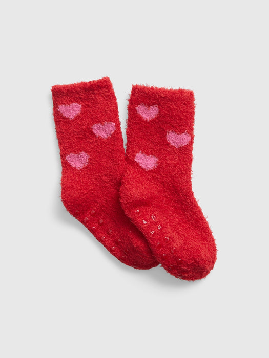 Toddler Cozy Socks - pink hearts