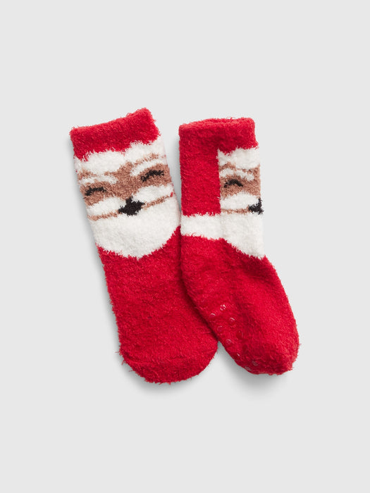 Toddler Recycled Cozy Holiday Socks - bronzed blush