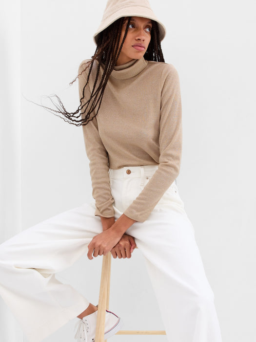 SoftRib Metallic Turtleneck