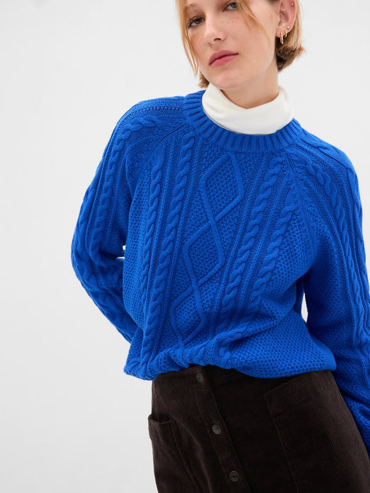 Cable-Knit Crewneck Sweater