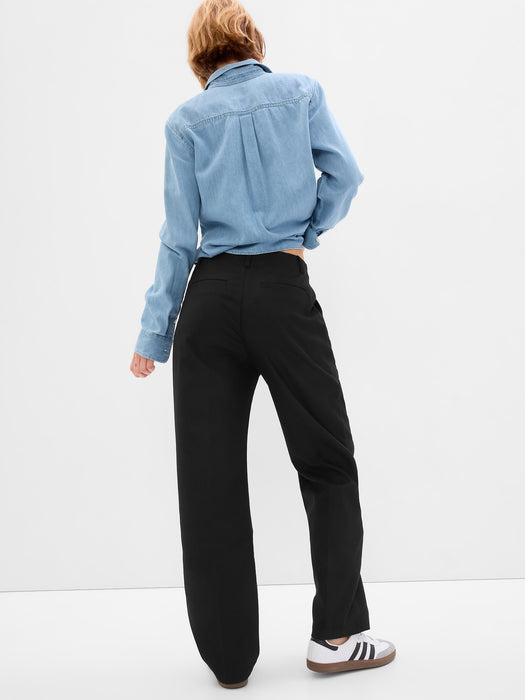 High Rise Pleated Trousers - black