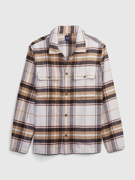 Plaid Overshirt - brown plaid