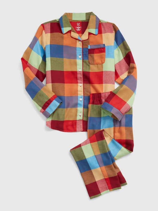 Kids 100% Recycled Happy Plaid PJ Set