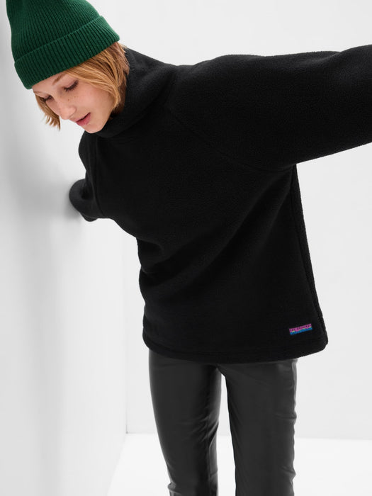 Mockneck Arctic Fleece Pullover - black