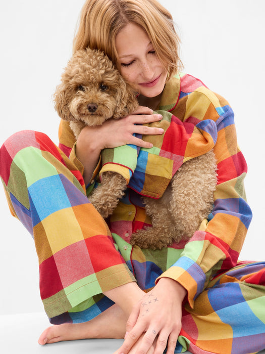 Dog PJs - multi color happy plaid