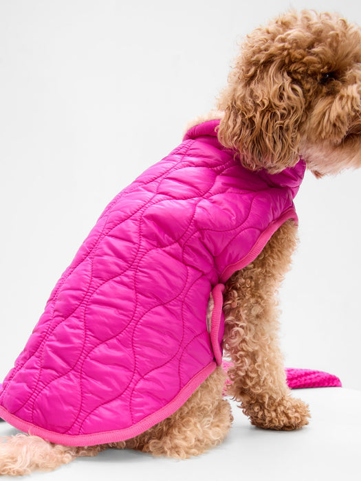 Puffer Dog Jacket - super neon pink