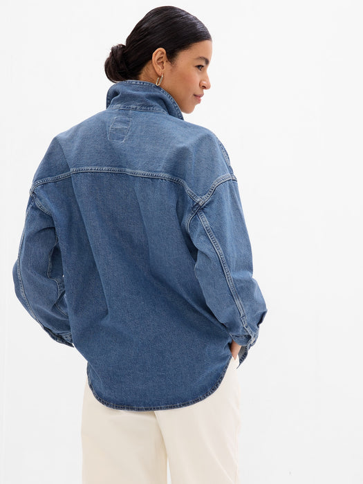 Denim Utility Shirt Jacket with Washwell